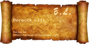 Bereczk Lili névjegykártya
