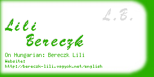 lili bereczk business card